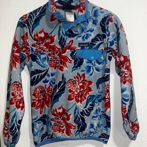 Patagonia Synchilla Snap T Women's Feather Print Fleece Pullover Extra Small